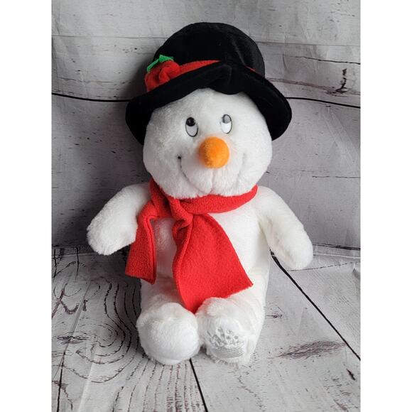 Russ Berrie 12in Snowberry the Snowman Plush Stuffed Animal White Christmas Toy - Picture 1 of 7